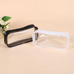 Fashion Transparent PVC Zipper Pencilcase Student Stationery Gift Pencil Case Purse Women Cosmetics Storage Bag Pen Pouch Wallet