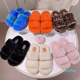 Luxurys Fur Slides Open Slippers Warm Sandals Comfort Winter Men Women Autumn Furry Sandal Real Plush Fuzzy Girl Flip Flop Slipper 35-41