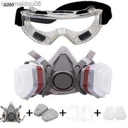 Protective Clothing New 7-In-1 6200 Dust Gas Respirator Half Face Dust Mask For Painting Spraying Organic Vapour Chemical Gas Philtre Work Safety HKD230826