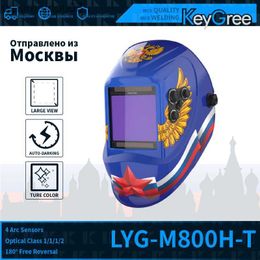 Protective Clothing KeyGree True Color Mask Glasses Welder Equipment Auto-Darkening Solder Chameleon Brazing Automatic Headband Welding Helmet Cap HKD230826