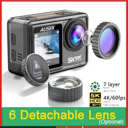 2" IPS Dual Screen Action Camera 5K 30FPS 4K 60FPS 48MP EIS Video With Optional Filter Lens 1080P Webcam Vlog WiFi Sports Cam HKD230828