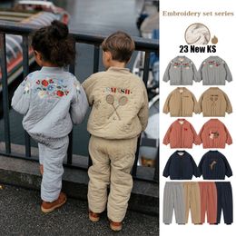 Jackets 2023 Autumn Winter Children s KS Lovely Girls Leisure Boys Cartoon Pants Baby Clothing Set 230828