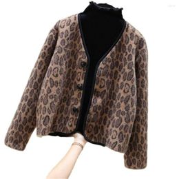 Women's Sweaters Jackets Womens Leopard Female Knit Cardigans Spring Autumn Loose Lady Sun Protection Clothing Trendy Coat Button