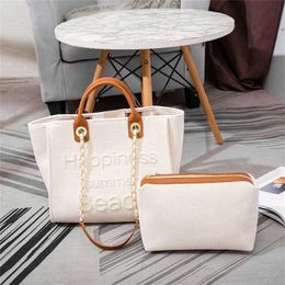 Small Fragrant Wind Pearl Embroidery Canvas Capacity One Shoulder White Mother Large Bag Designer Handbag Online sale