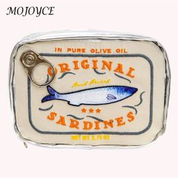 Cosmetic Bags Cases Canned Sardines Women Travel Cosmetic Bag Cute Toiletry Bag Creative Portable Fashion Zipper Multi-function for Weekend Vacation 230826