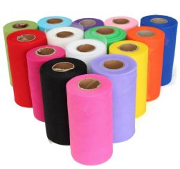 Wholesale Tulle Roll Spool 6"x100yd Wedding Netting Sheer Decor Banner Garland Tassel Chair Bow Sash Diy Tutu Skirt Fabric Gift Craft Wrap Favours