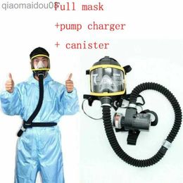 Protective Clothing Protective Electric Constant Flow Supplied Air Fed Full Face Gas Mask Respirator System respirator Mask Workplace Safety Supplie HKD230827