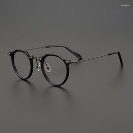 Sunglasses Frames Japanese Retro Style Hand-made Pure Tutanium Glasses Frame Irregular Myopia Eyeglasses Prescription For Men And Women