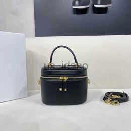 Evening Bags Luxury Brand Vintage Bucket Bag With Zipper Genuine Leather Women Handbag Casual Versatile Designer Cosmetics Storage Hand Bags J2300828