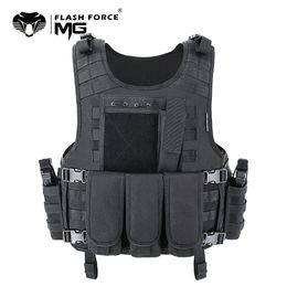 Men's Vests MGFLASHFORCE Molle Airsoft Vest Tactical Vest Plate Swat Fishing Hunting Paintball Vest Military Army Armour Vest 230826