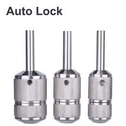 Tattoo Grips 1PC Stainless Steel 22MM 25MM 30MM Self-Locking Machine Handle Auto Lock Tattoo Grip Tube Accessories 230828