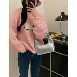 Women's Sweaters Korobov Japan Style Sweater O-neck Embroidery Casual Knitwears In Pullovers Korean Fashion Winter Clothes Women Pull Femme