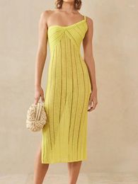 Casual Dresses One-shoulder Sling Tight Wrap Hip Skirt Women's Summer Fashion Sexy Backless Chest Hollow See-through Beach Maxi