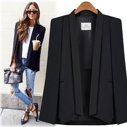 Womens Suits Blazers KE LA Fashion Spring Black White Long Sleeve Cape Coat Women Lapel Split Cloak Jacket OL Office Workwear Gifts 230828