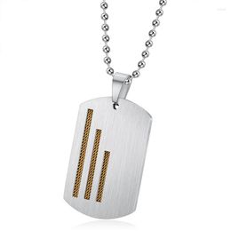 Pendant Necklaces Stainless Steel Military Army Dog Tags Chain Necklace Men Jewellery Wholesale