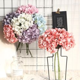 Decorative Flowers Simulation Hydrangea Artificial Silk Floral Bouquet Wedding Bride Hand Home Plants Arrangement Decorations