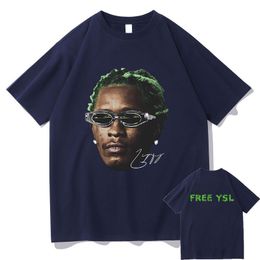 Rapper Young Thug Green Rare Graphic Tee Shirt Male Hip Hop Retro Short Sleeve T-shirts Men Women 100% Cotton Oversized T Shirt 821