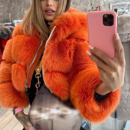 Womens Fur Faux Casual White Black Fluffy Fall Winter Coat Women Jacket Long Sleeve Cropped Puffer for Outwear 230828