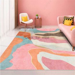 Simple Luxury Living Room Decoration Carpet Pink Girl Bedroom Bedside Bay Window Non-slip Carpets Home Balcony Kitchen Porch Rug HKD230828