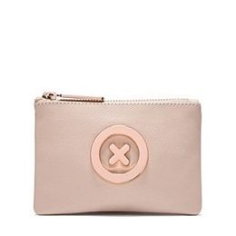 Cosmetic Bags Cases the pancake soft leather rosegold supernatrual badge metal zipper small coin pouch 15x10 CM 230826