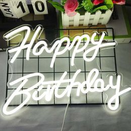 Happy Birthday LED Neon LED Sign Party Dcor Neon Lights Night Lights For Birthday Party Decoration Home Decoration HKD230825