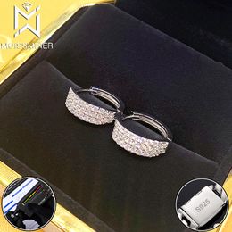 Hoop Huggie VVS Diamond Earrings Classic Round S925 Silver Iced Out Ear Studs For Women Men High End Jewelry Pass Test Free Ship 230828