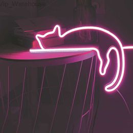 Cat Kitty Neon Sign Lights Wall Decoration Usb Bar Ktv Snack Shop Commercial Lighting Led Neon Night Light Room Decor HKD230825