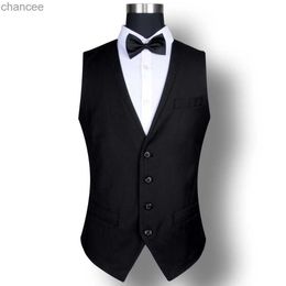 New Fashion Men's Vest Business Casual Slim Suit Vest Waistcoat Men Wedding Black Gray S-3XL HKD230828