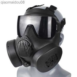 Protective Clothing Tactical Gas Mask Navy SEAL M50 Mortal CS Army Fan Equipped With Outdoor Riding Colpaly Mask Airsoft Equipments Tactical Gear HKD230826