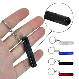 Small and portable metal smoking pipe with ring keychain sniffer aluminum pen snuffer with key ring nasal straw hose fittings