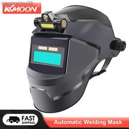 Protective Clothing KKMOON Automatic Welding Mask Auto Darkening Welding Facemask 130 High Temperature Resistant For Arc Welding Cutting Grinding HKD230826