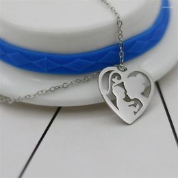 Pendant Necklaces Wholesale Mother And Baby Necklace Trendy Style Stainless Steel Mother's Day Jewellery Gift 12pcs/lot