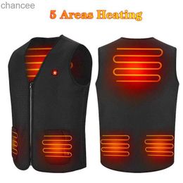 Five Areas Heated USB Infrared Heating Vest Winter Men Women Outdoor Sports Skiing Hiking Fishing Thermal Waistcoat Washable HKD230828