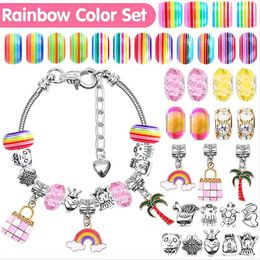 112PCS DIY Bracelet Set Delicate Bead Bracelet Making Kit For Girls Children Handmade Jewellery For Christmas Gifts