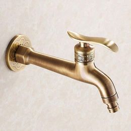 Bathroom Sink Faucets High Quality Total Brass Antique Bronze Finished Washing Machine Mop Faucet Basin Garden With Europe Style Design