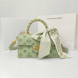 luxury handbag shop 85% Off Light luxury, fresh sweet twist embossed skew across small Green