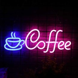 Custom Coffee Neon Sign Wall Decor Cafe Restaurant Hotel USB Powered Neon Restaurant Sign for Coffee Shop Bar Night Light HKD230825