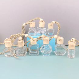6ml10ml perfume bottles pendants various car pendants empty bottles oils diffusers small glass bottles accessories essential oil love heart square shape 828