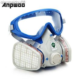 Protective Clothing ANPWOO Gas Comprehensive Cover Paint Chemical Mask Goggles Pesticide Dustproof Fire Escape respirator carbon filter mask HKD230826