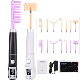 Face Care Devices High Frequency Massager Electrotherapy Wand Glass Remove Wrinkles Inflammation Acne Skin Spa Beauty Machine 7 In 1 230828