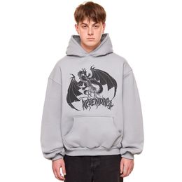 Mens Hoodies Sweatshirts Y2k American style dark loose dragon print hoodie niche couple design sense high quality thick long sleeve clothes 230826