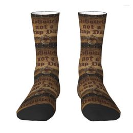 Men's Socks Funny Printed Dnd Game Definitely Not A Trap Door For Women Men Stretchy Summer Autumn Winter Crew