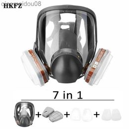 Protective Clothing SJL gas mask industrial spray paint respirator gas mask 7 in 1 6800 set safety work filter dust full face mask Gas Mask HKD230826
