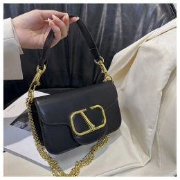 Leather Handbag Fashion Chain Bag Women Luxurys Designer Bags Letter Metal Decoration Female Clutch Girl Handbags Double Shoulder Straps