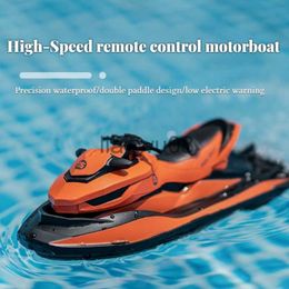 Electric/RC Animals RC Boat 24G 114 Dual Paddle Blade Waterproof ABS Led Light Simulation Remote Control Motorboat for Children's Toys Gift Boys x0828