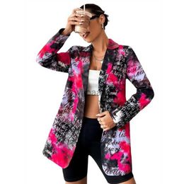 Fashion Casual Blazer Women Non Positioning Printed Suit Thin Coat Ropa Mujer Colorful Blazers New Y2k Jacket Women Clothing HKD230825