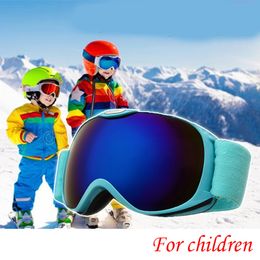 Ski Goggles Children Anti fog Double Layer Big Spherical Skiing Glasses Kids Snowboard Winter Outdoor Sports Goggle for Age 4 14 230828