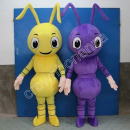 Yellow/Purple Ant Mascot Costume Walking Halloween Suit Large Event Costume Suit Party dress Apparel Carnival costume