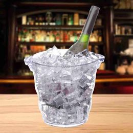 Ice Bucket Wine Plastic Tub Beverage Chiller Beer Bucket Food Grade Clear for Champagne Bottles Parties Drinks Families HKD230828