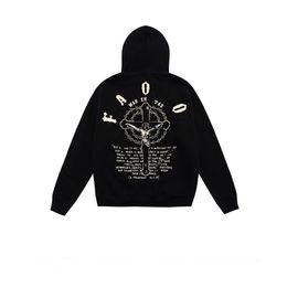 Designer Hoodie Sanskrit Letter Pattern Sweater Cross Limited Style Hooded Sweater Hoodie Men's and Women's Fashion Street Pullover Sweater